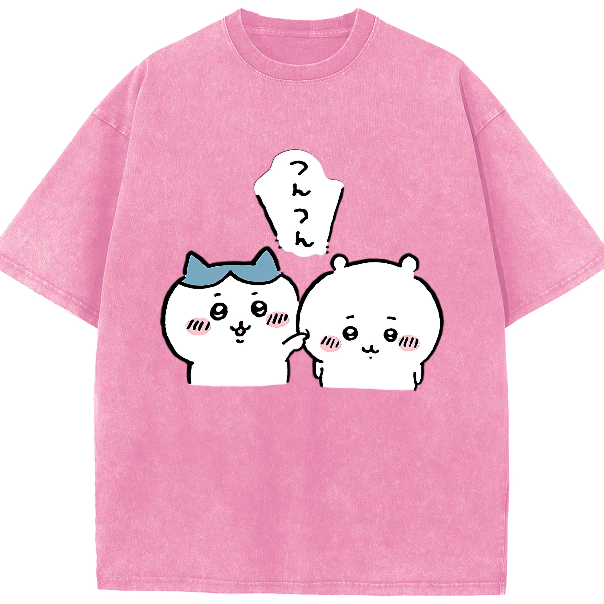 （画像用） ちいかわ ちいかわ Chii-kawa chiikawa 綿100% ヴィンテージ風 半袖Tシャツ（フロントプリント）
